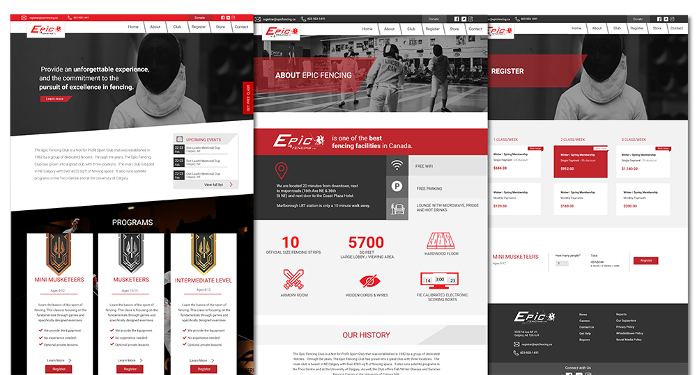 epic fencing web design